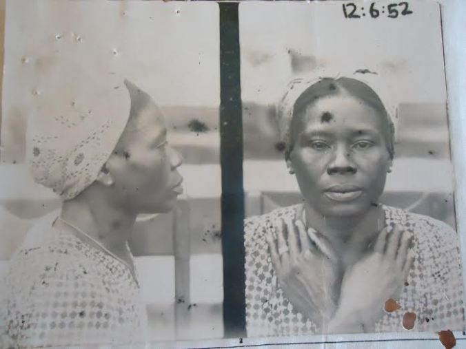 Mugshot of Nigerian Janet Ogban, convicted of brothel-keeping in Takoradi, Gold Coast (Ghana), 1952. (National Archives Ibadan (NAI) CSO 26/36005 Vol.II)