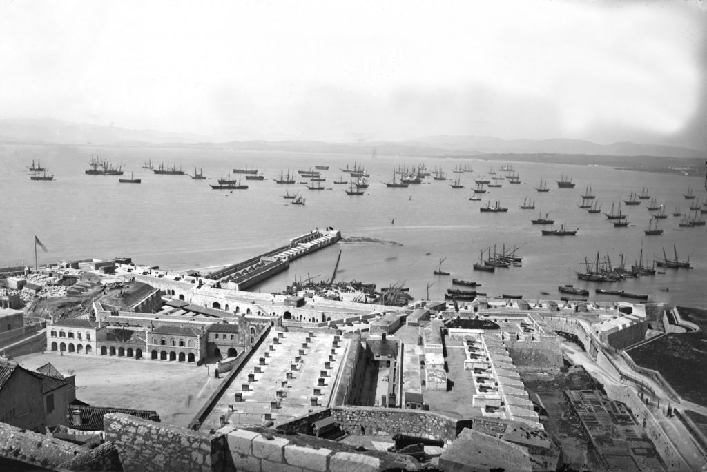Gibraltar c.1880, photograph by George Washington Wilson (1823-1893): built within the harbour walls, the convict prison closed in 1875. 