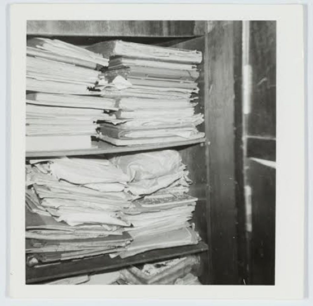 Eve Langley, “The Manuscript Cupboard, Sept 1970”. Eve & June Langley collection. State Library of New South Wales. PXE 1333 