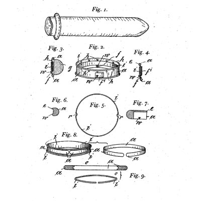German condom patent design 1910, courtesy of Museum of Contraception and Abortion