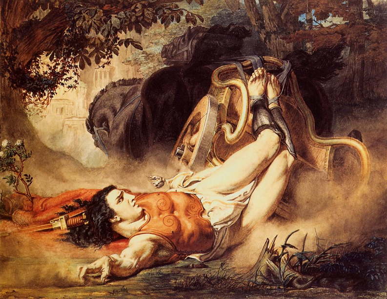 Sir Lawrence Alma-Tadema, The Death of Hippolytus (1860)